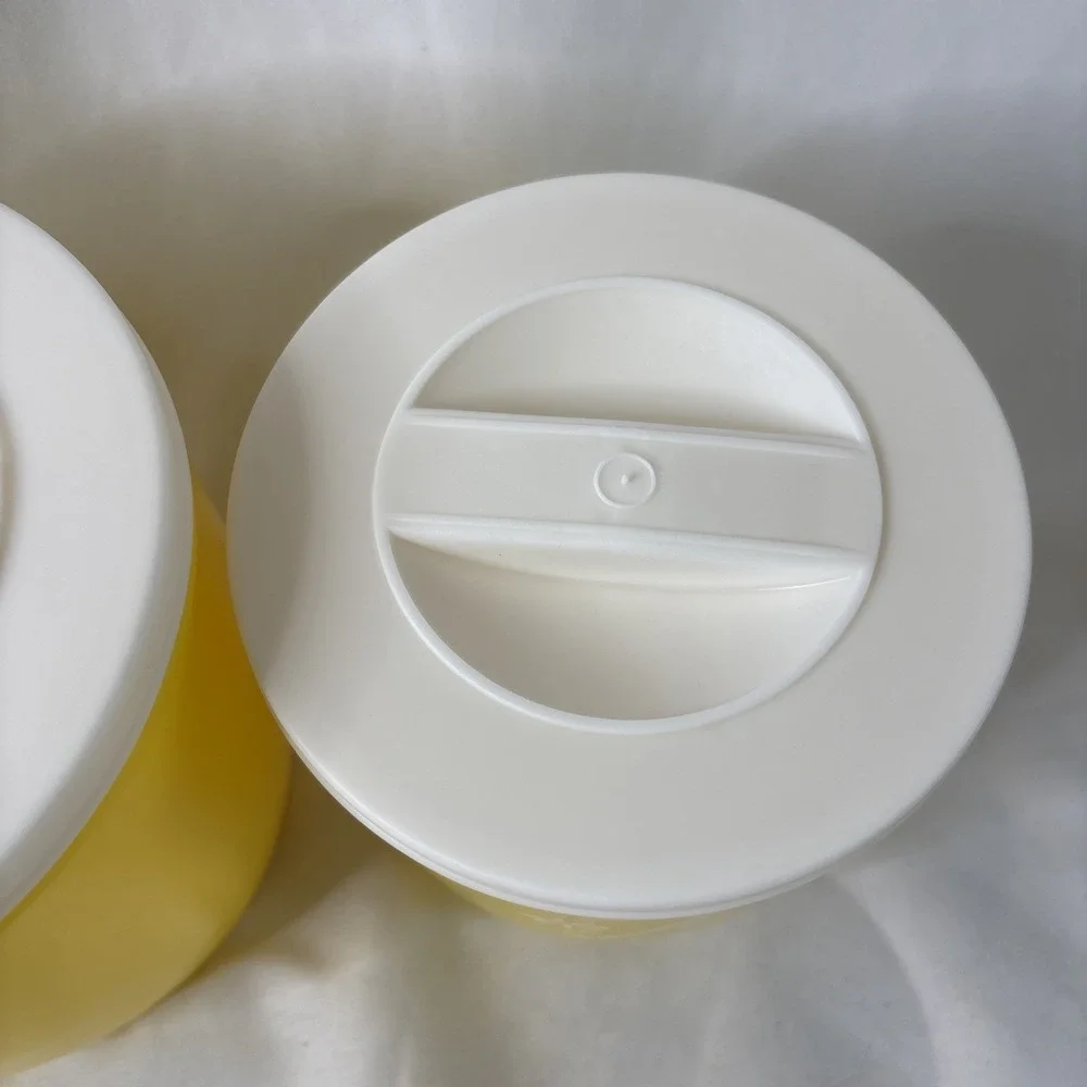 Vtg 1950s Stanley Atomic Plastic Canister Set Yellow Nesting MCM 4Pc Retro Sugar